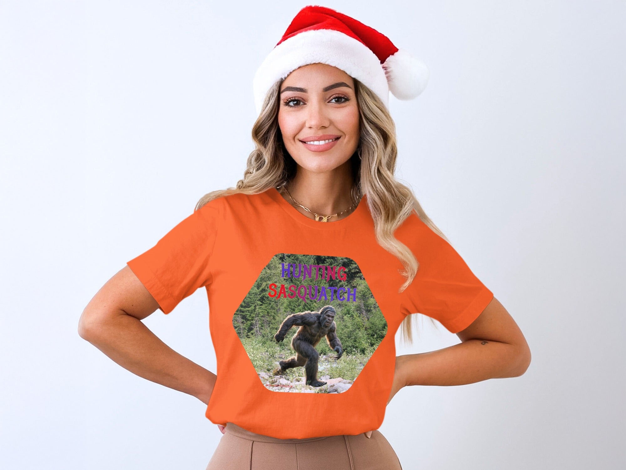 Santa Hat Bigfoot Graphic T-Shirt Christmas product