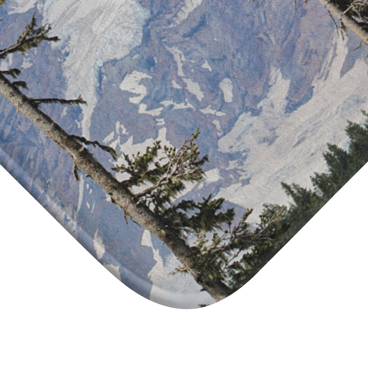 Scenic Mountain Landscape Scene Bath Mat