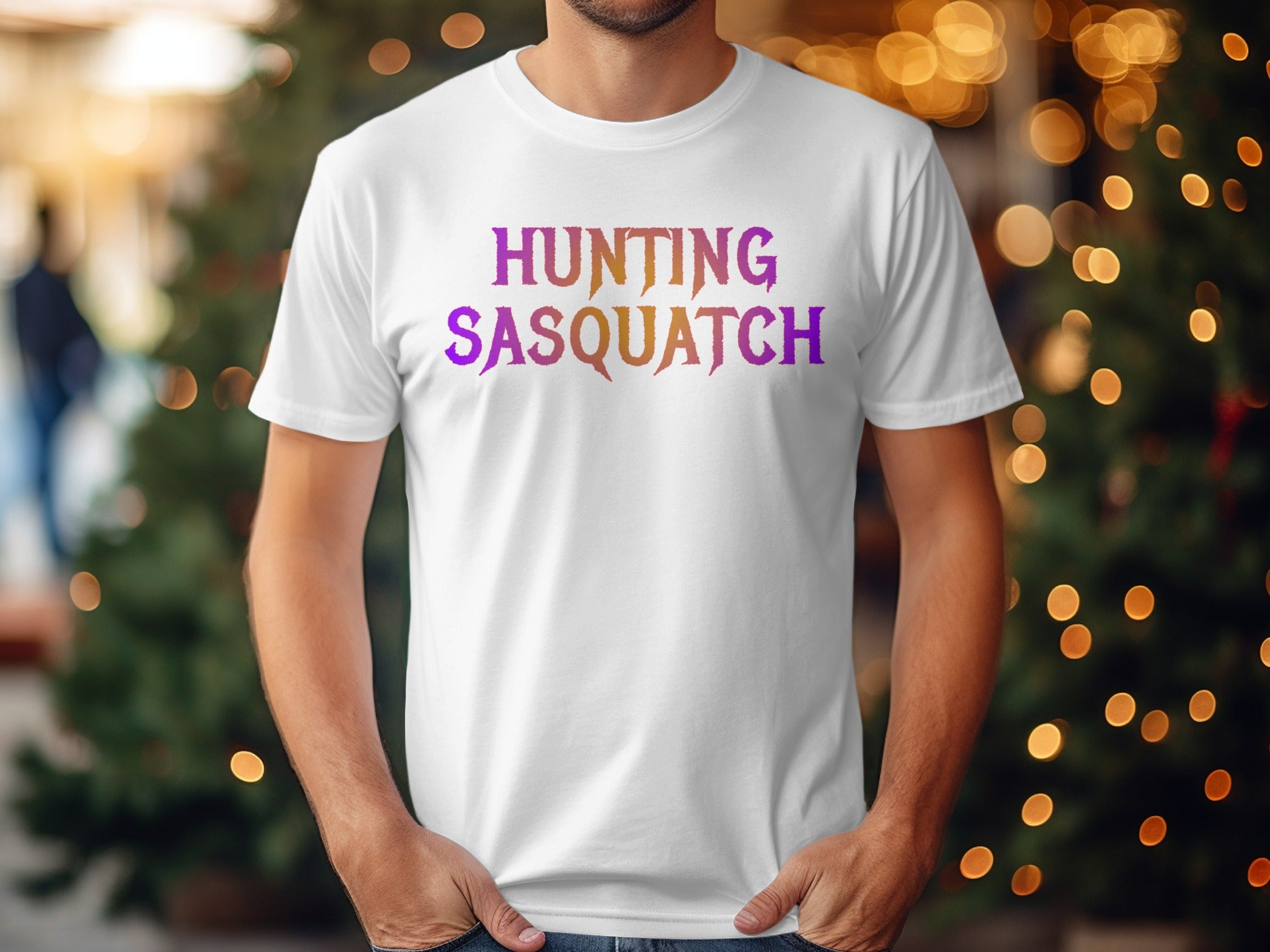 Hunting Sasquatch Graphic White T-shirt product type