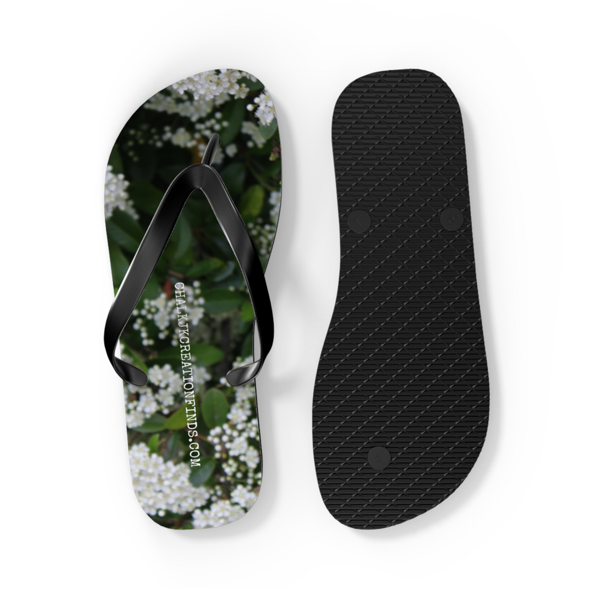 Floral Print Black and White Theme Flip Flop product type