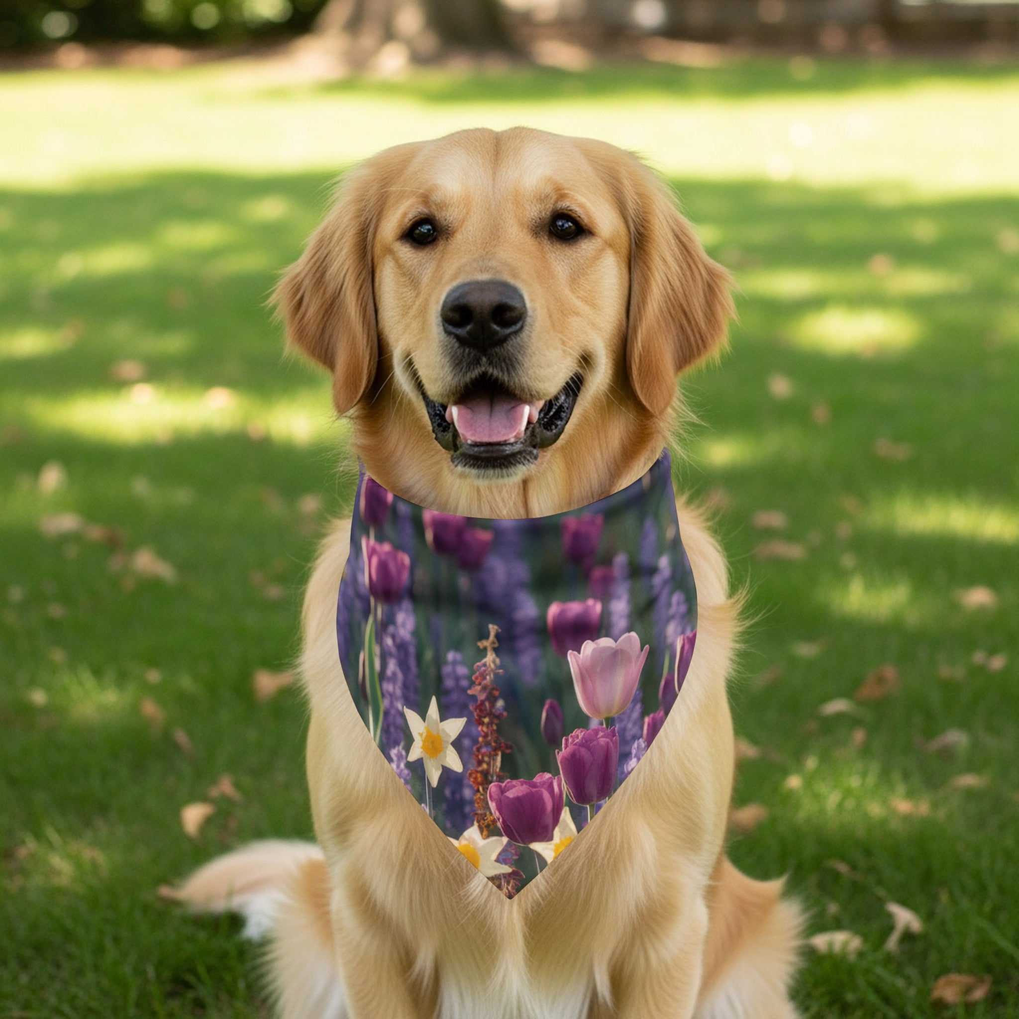 Floral Tulip and Wildflower Dog Bandana product type