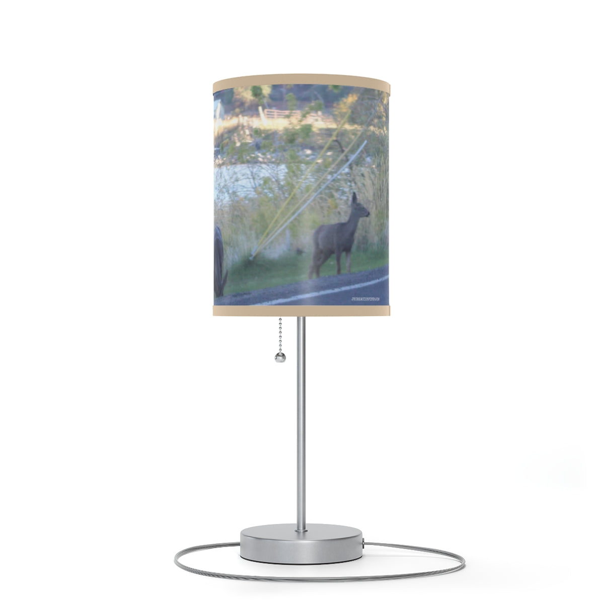 Tranquil Deer Scene on a Countryside Table Lamp