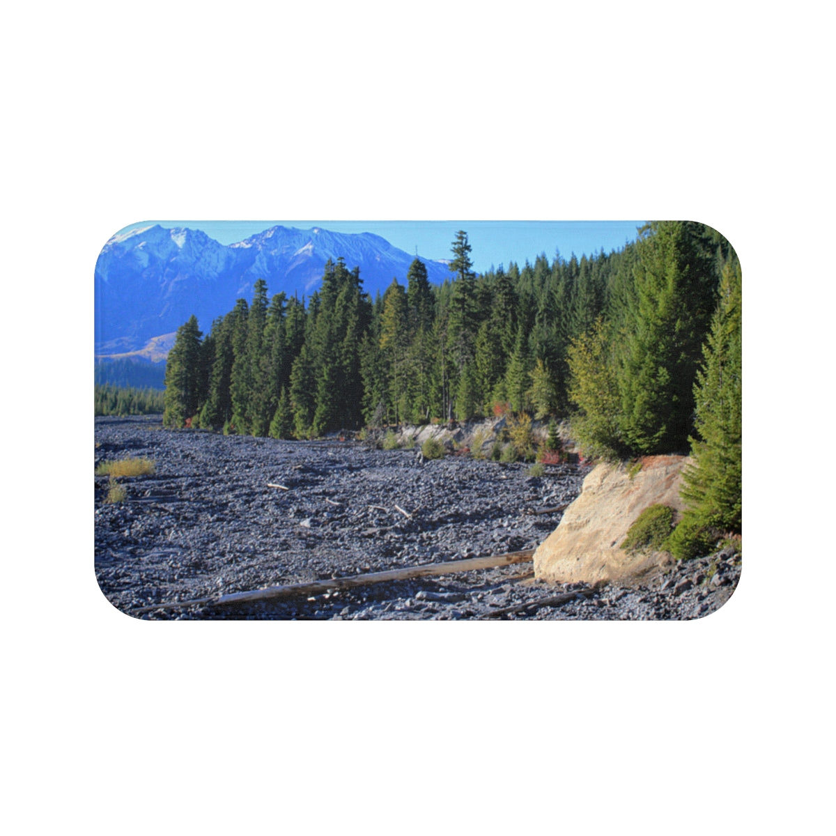 Scenic Mountain Forest and River Landscape Mouse Pad