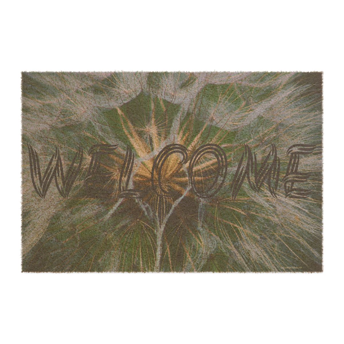 Welcome Doormat with Abstract Artistic Design