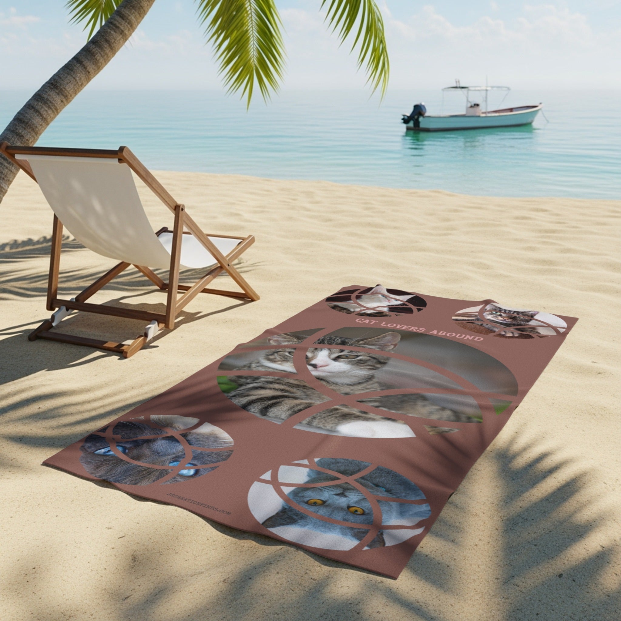 Cute Cat Faces Design Beach Towel Relaxation Product