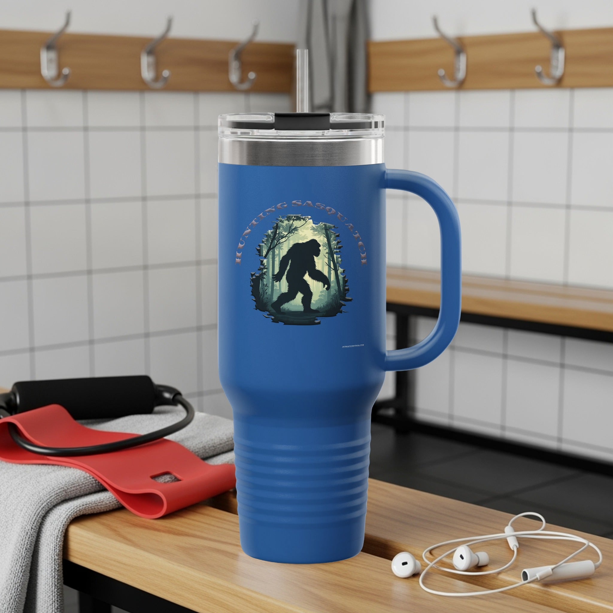 Large Blue Sasquatch Travel Mug with Handle product
