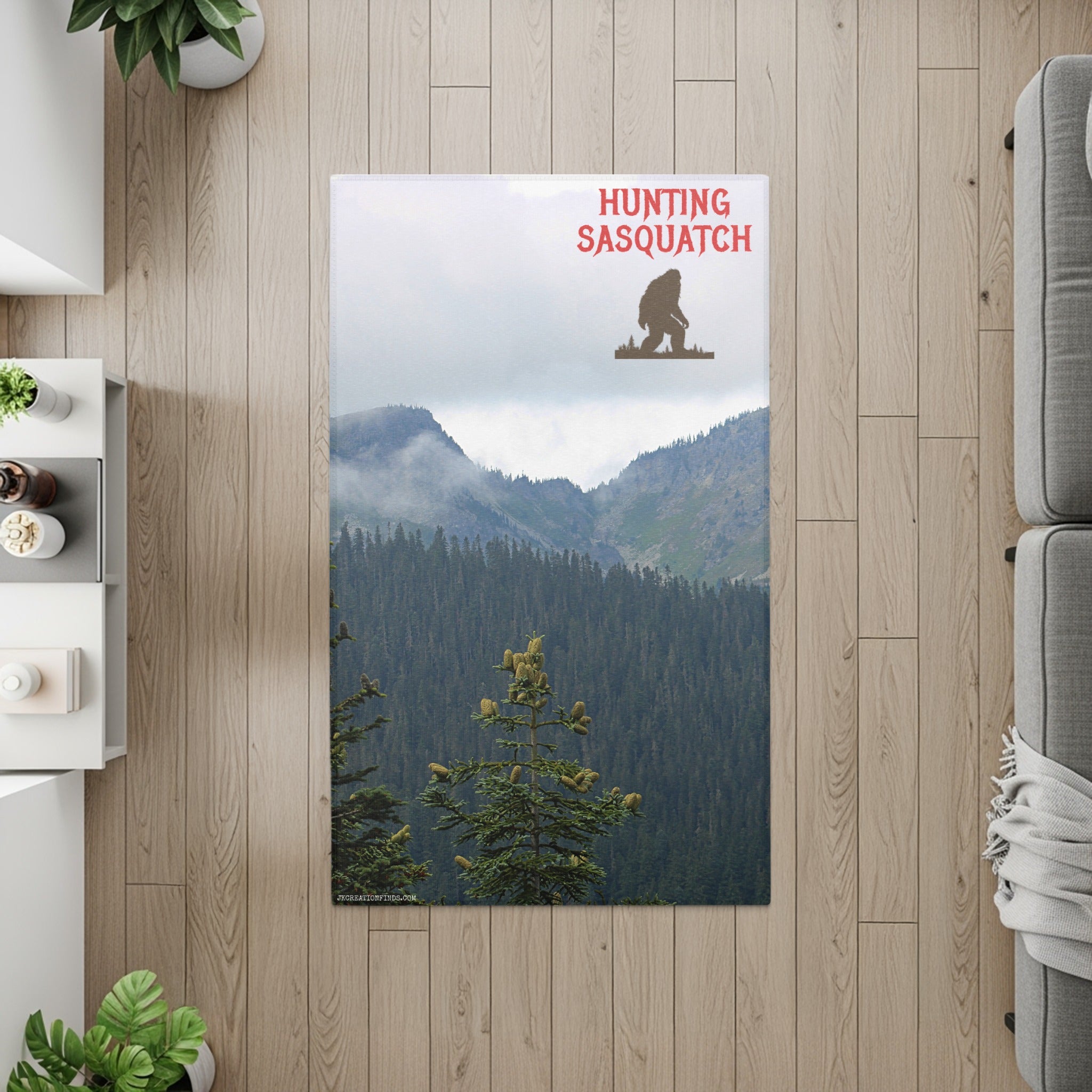 Hunting Sasquatch Scenic Mountains Poster product