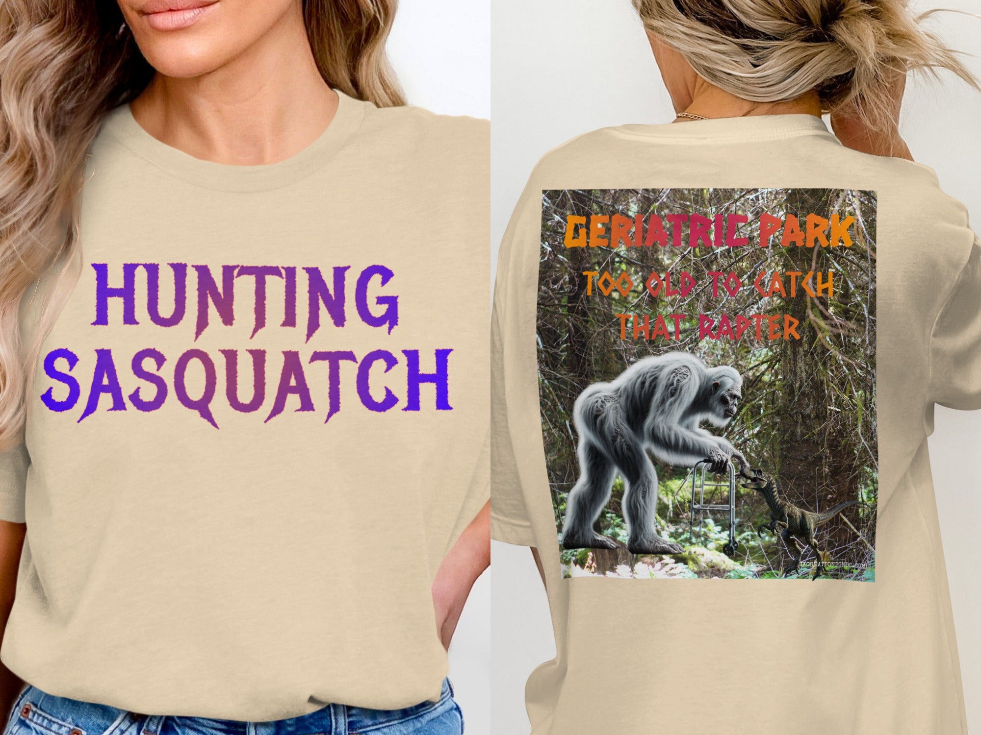Hunting Sasquatch Geriatric Park Novelty T-shirt product