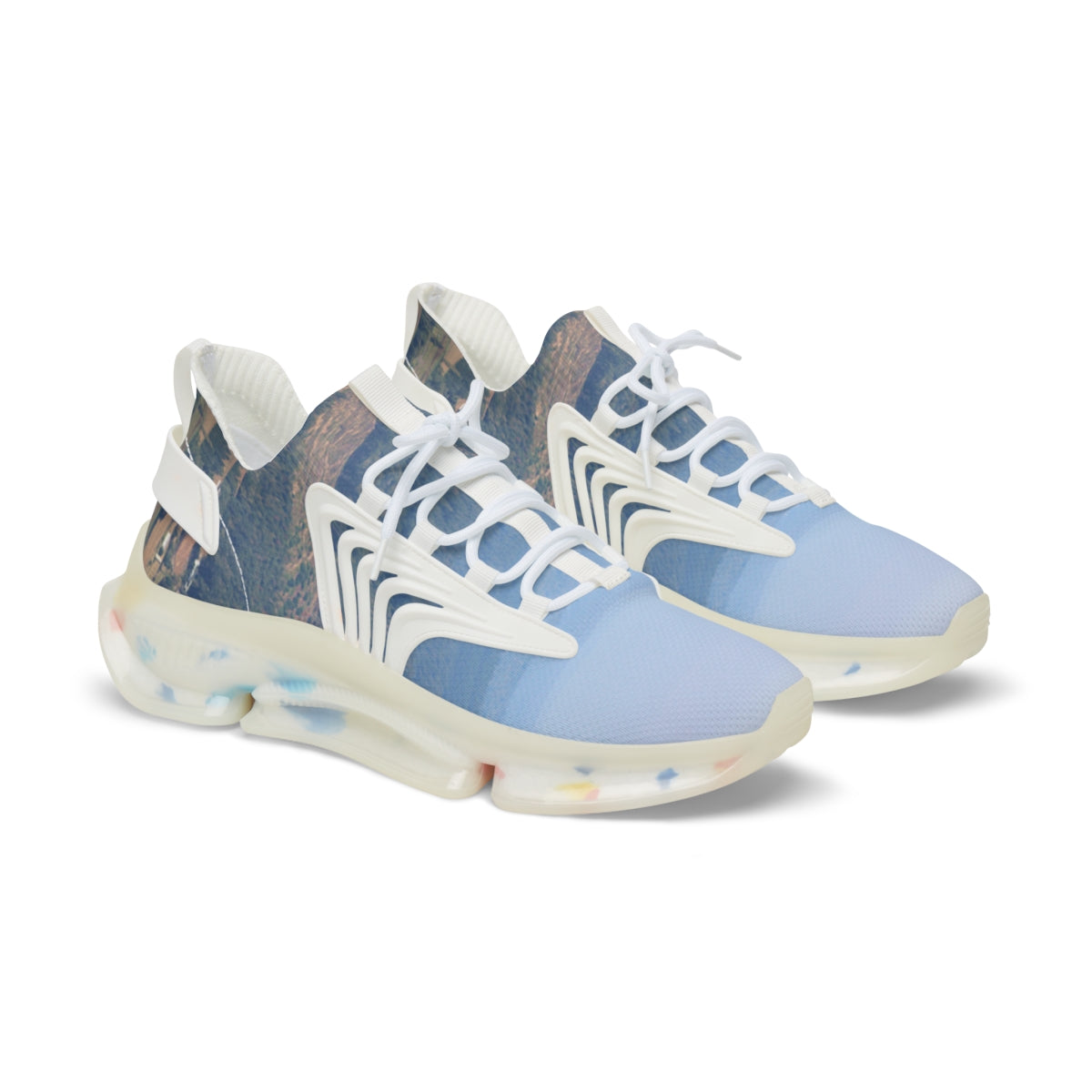 Unique Blue and White Casual Athletic Sneakers