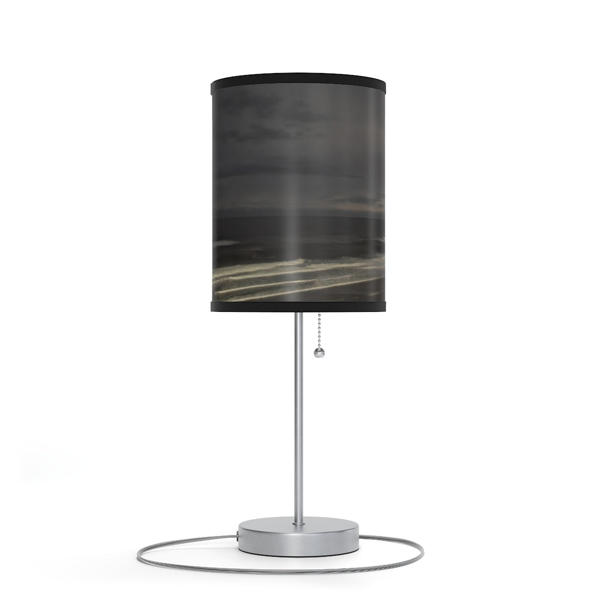 Coastal Ocean Waves Black and White Art Lamp Product