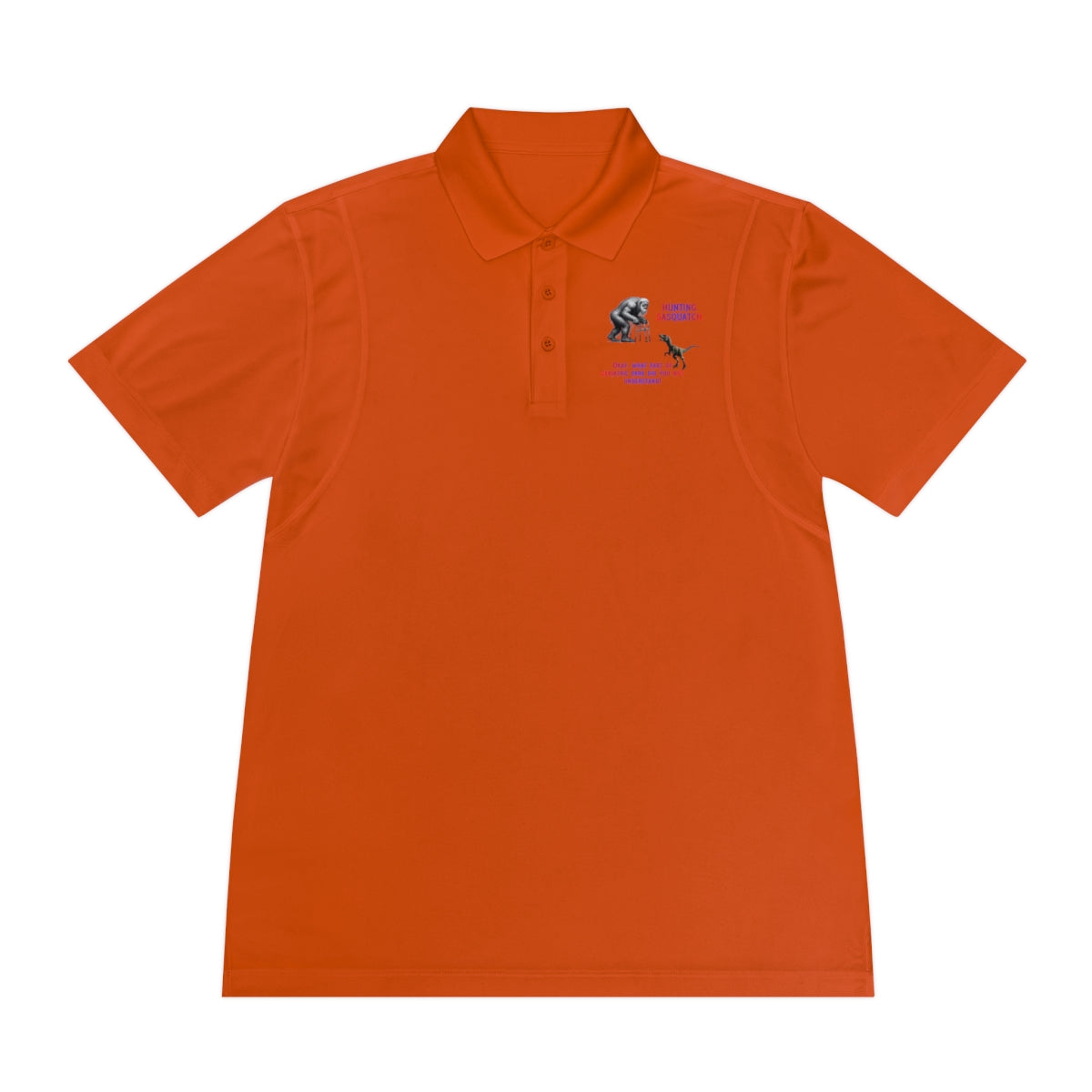Bold Orange Polo Shirt with Unique Embroidered Design