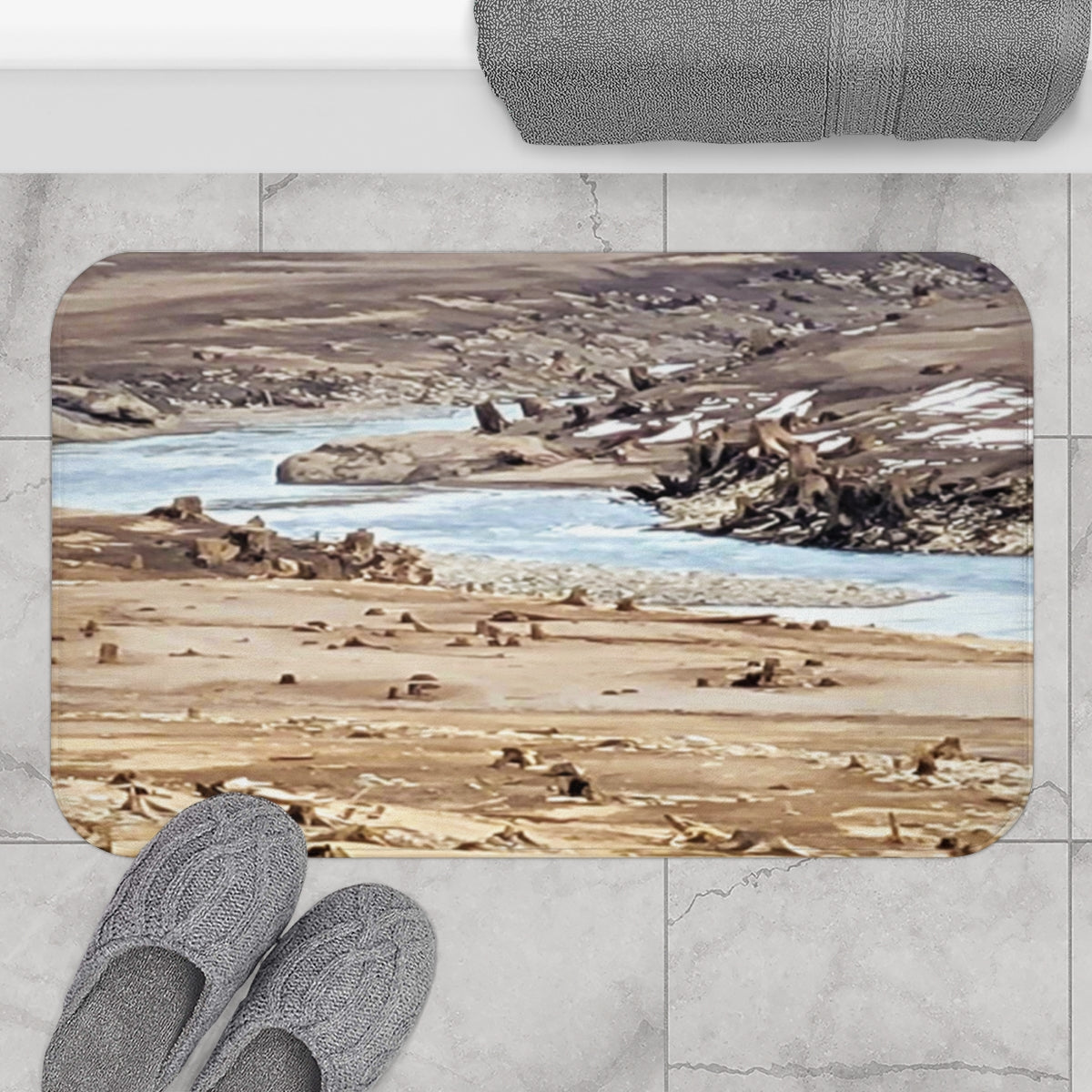 Breathtaking River Landscape Design Bath Mat