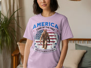America Land of the Free Bigfoot Graphic T Shirt Product