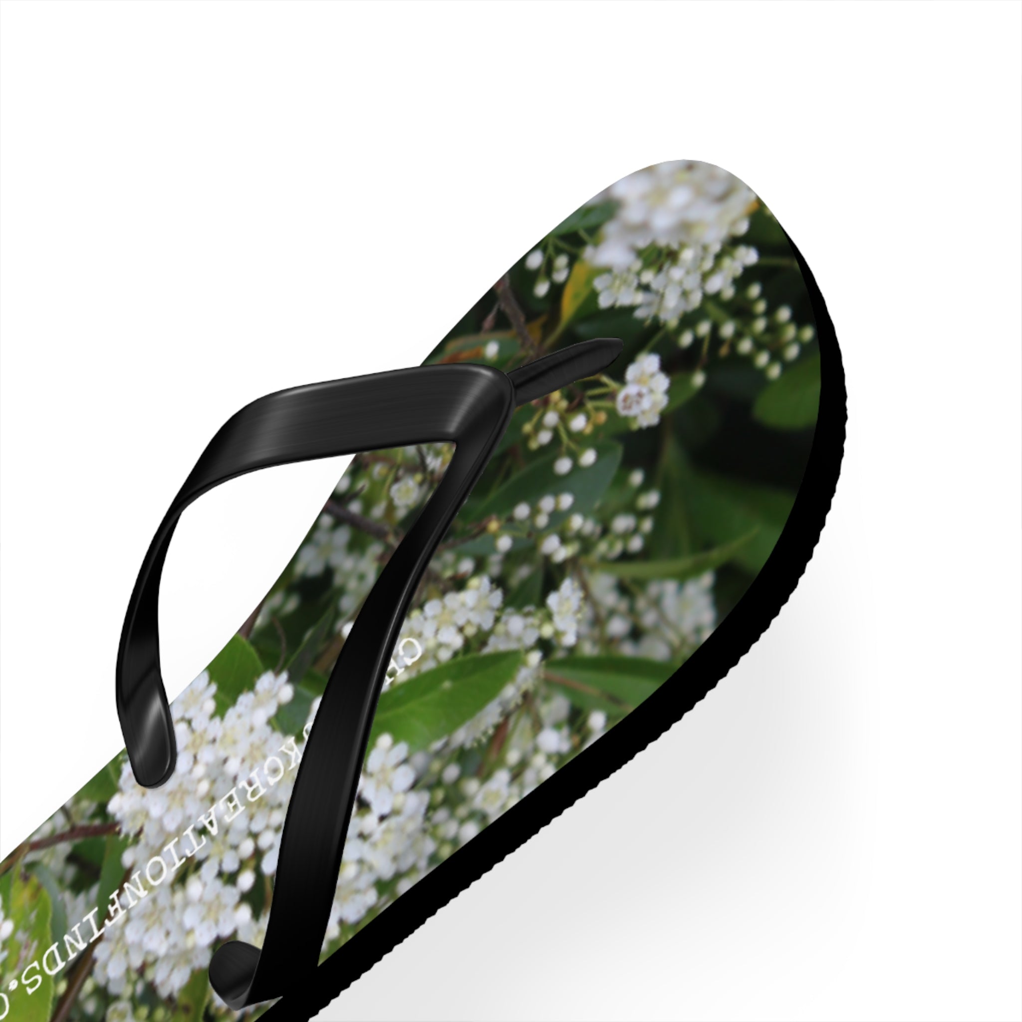 Beautiful White Flower Pattern Flip Flops product