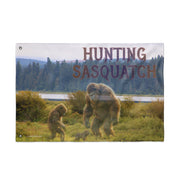 Hunting Sasquatch Scenic Forest Large Flag product