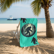 Bigfoot Silhouette in Forest Scene Beach Towel product
