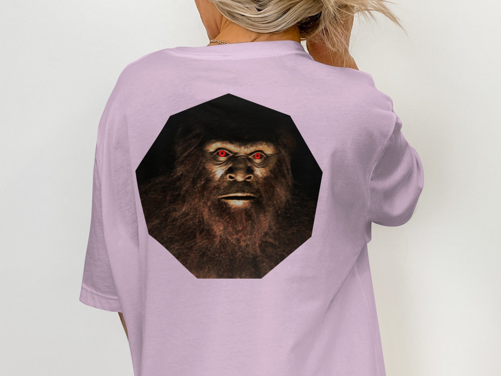 Bigfoot Red Eyes Octagon Back Graphic Shirt product