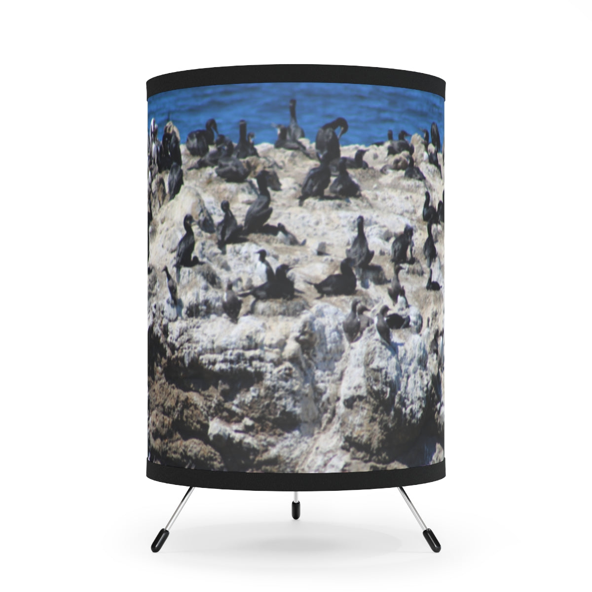 Scenic Sea Birds on Rocky Shoreline Lampshade