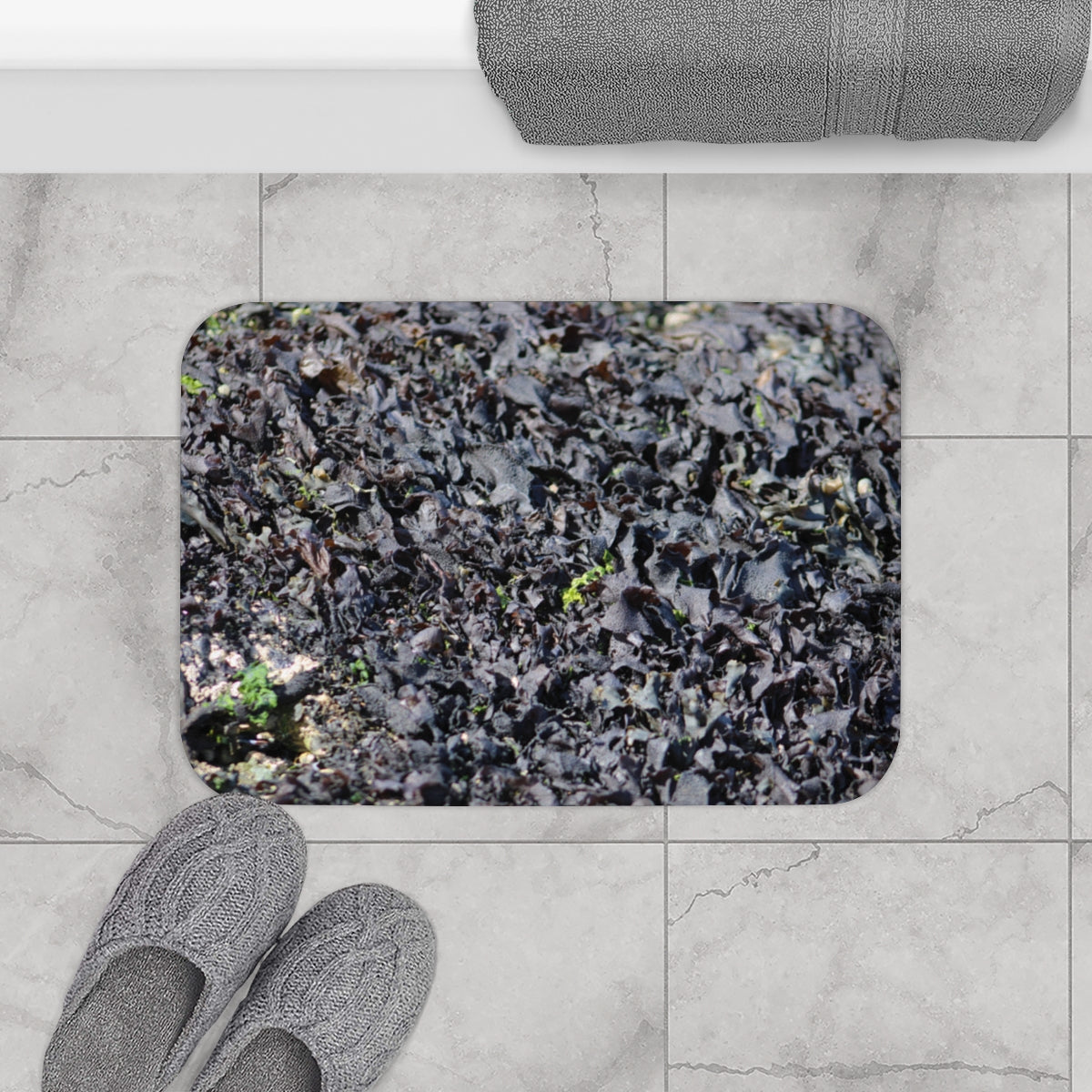 Ocean-Inspired Coral Reef Pattern Bath Mat