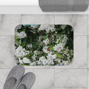 Floral White Bloom Print Bath Mat product