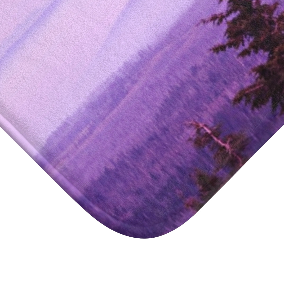 Purple Mountain Landscape Print Bath Mat