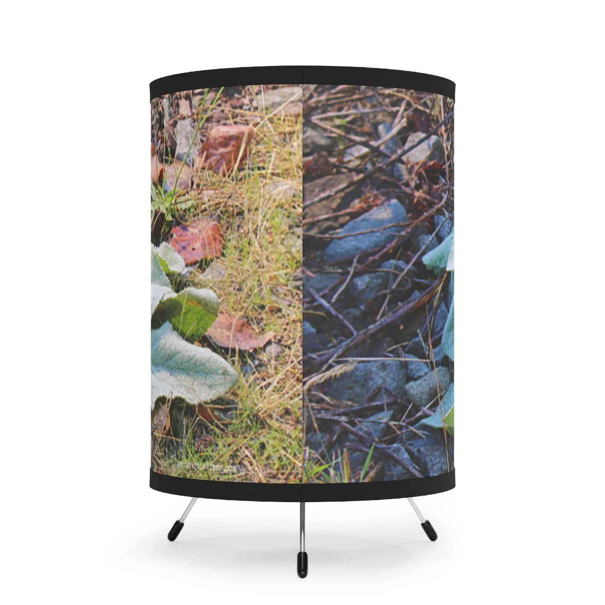 Nature Inspired Tripod Lamp with Dual Forest Scenes