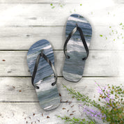Ocean Wave Print Flip Flops for Men Womens product