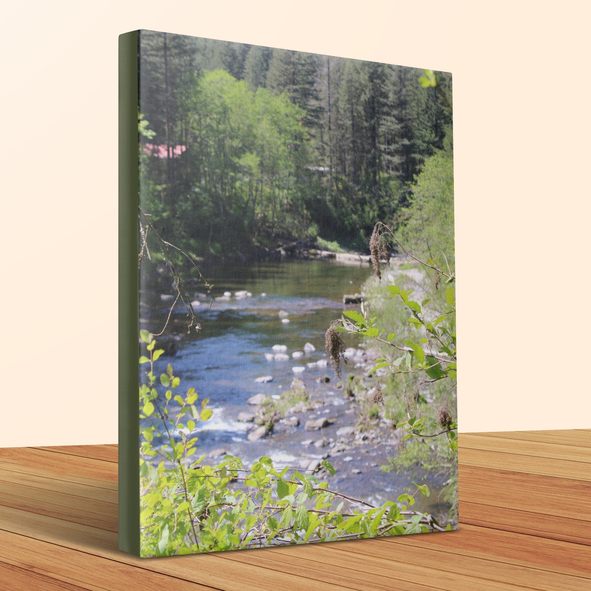 Serene Forest Stream Scene Canvas product