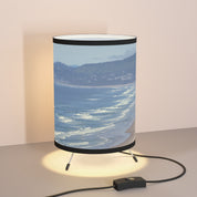 Coastal Wave Pattern Cylindrical Table Lamp