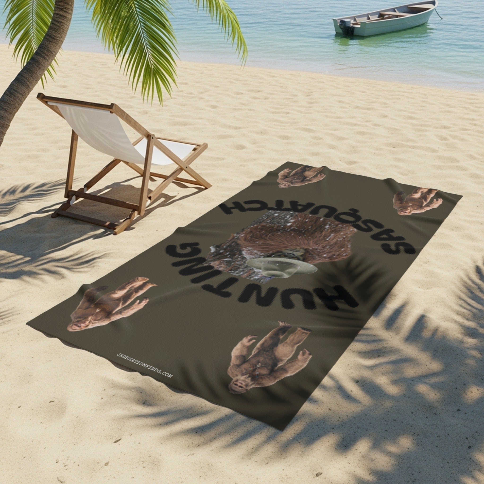 Funny Sasquatch Themed Beach Towel product type