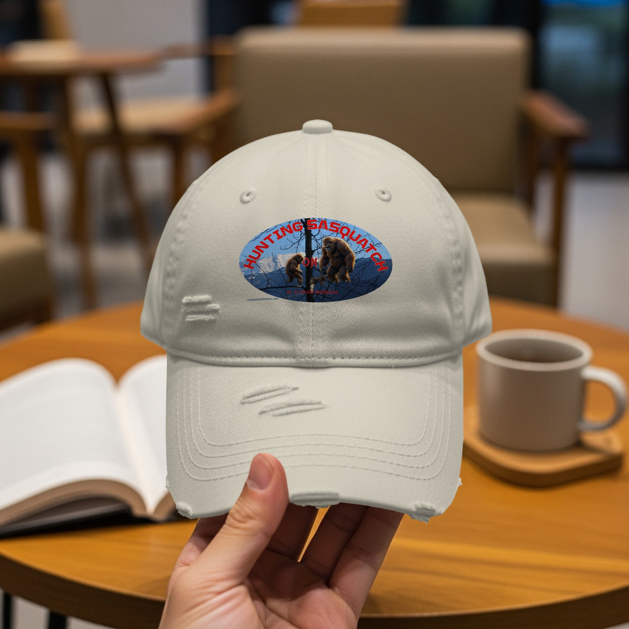 Hunting Sasquatch Hat Distressed Look Product Hat