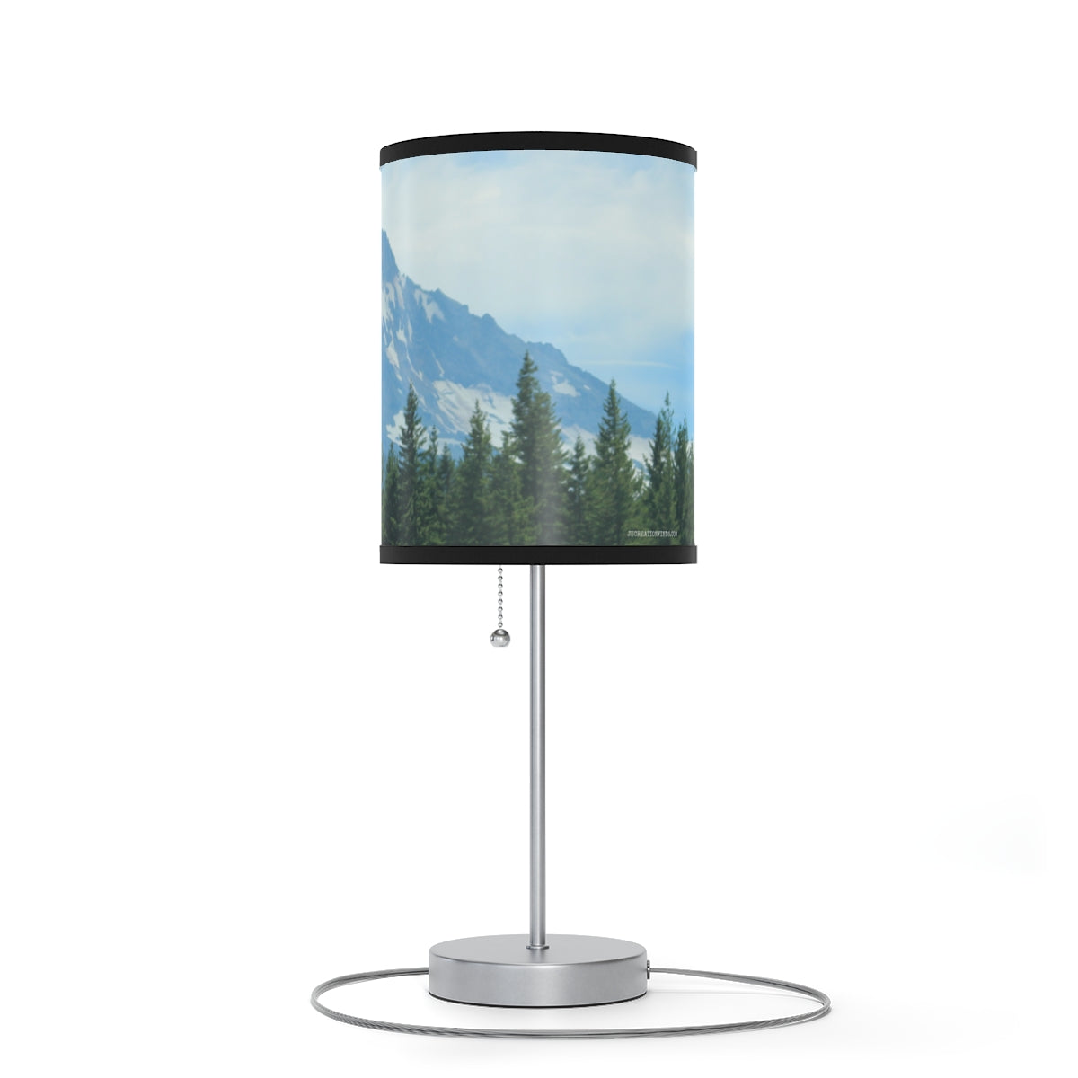 Majestic Mountain and Forest Scenic Table Lamp