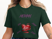 Customized Heart and Name Momma Graphic T-Shirt product