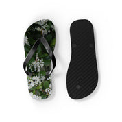 Floral Design Flip Flops Green White Custom Product