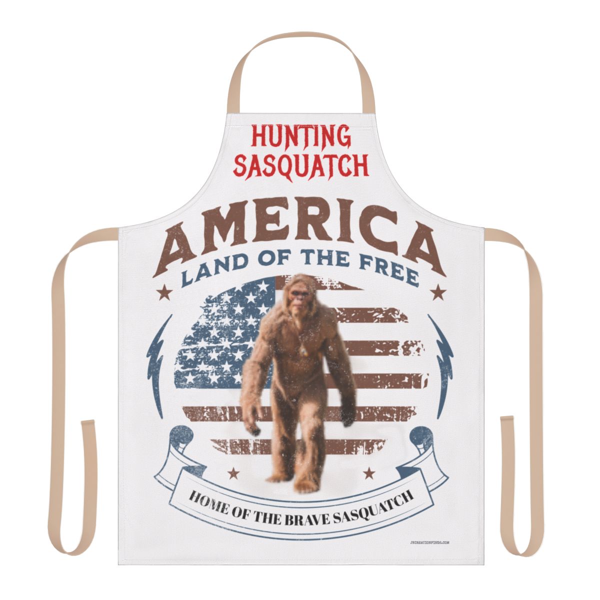 Hunting Sasquatch America Land of the Free apron