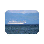 Scenic Ocean View with Cruise Ship on Calm Waters