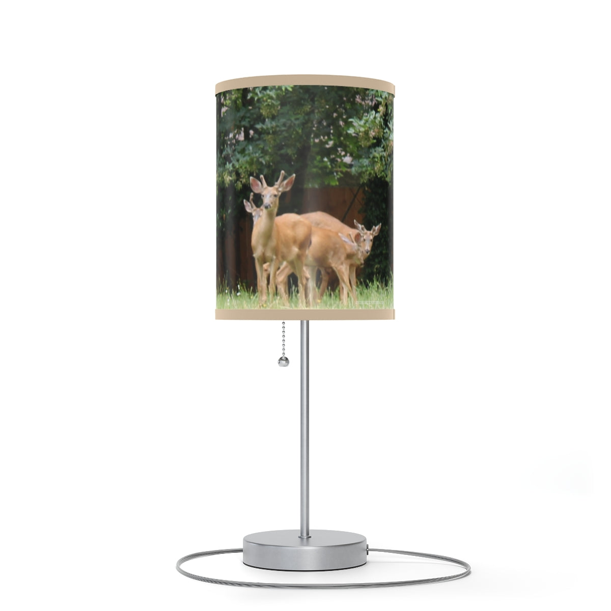 Scenic Wildlife Deer in Forest Table Lamp