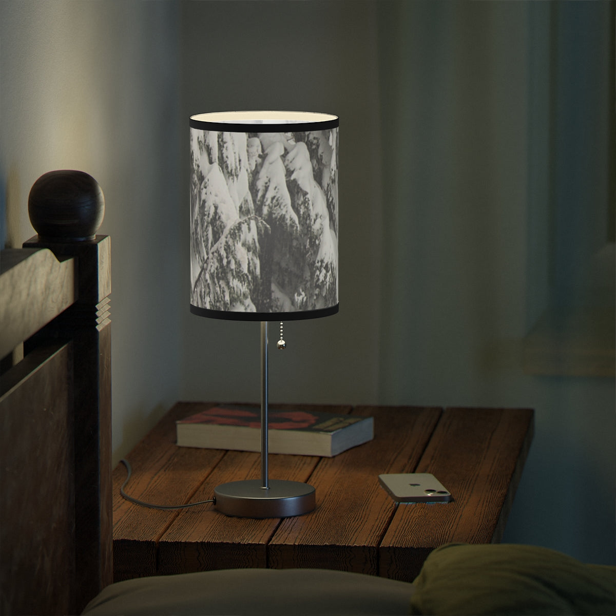 Modern Nightstand Lamp with Mountain Design Lamp