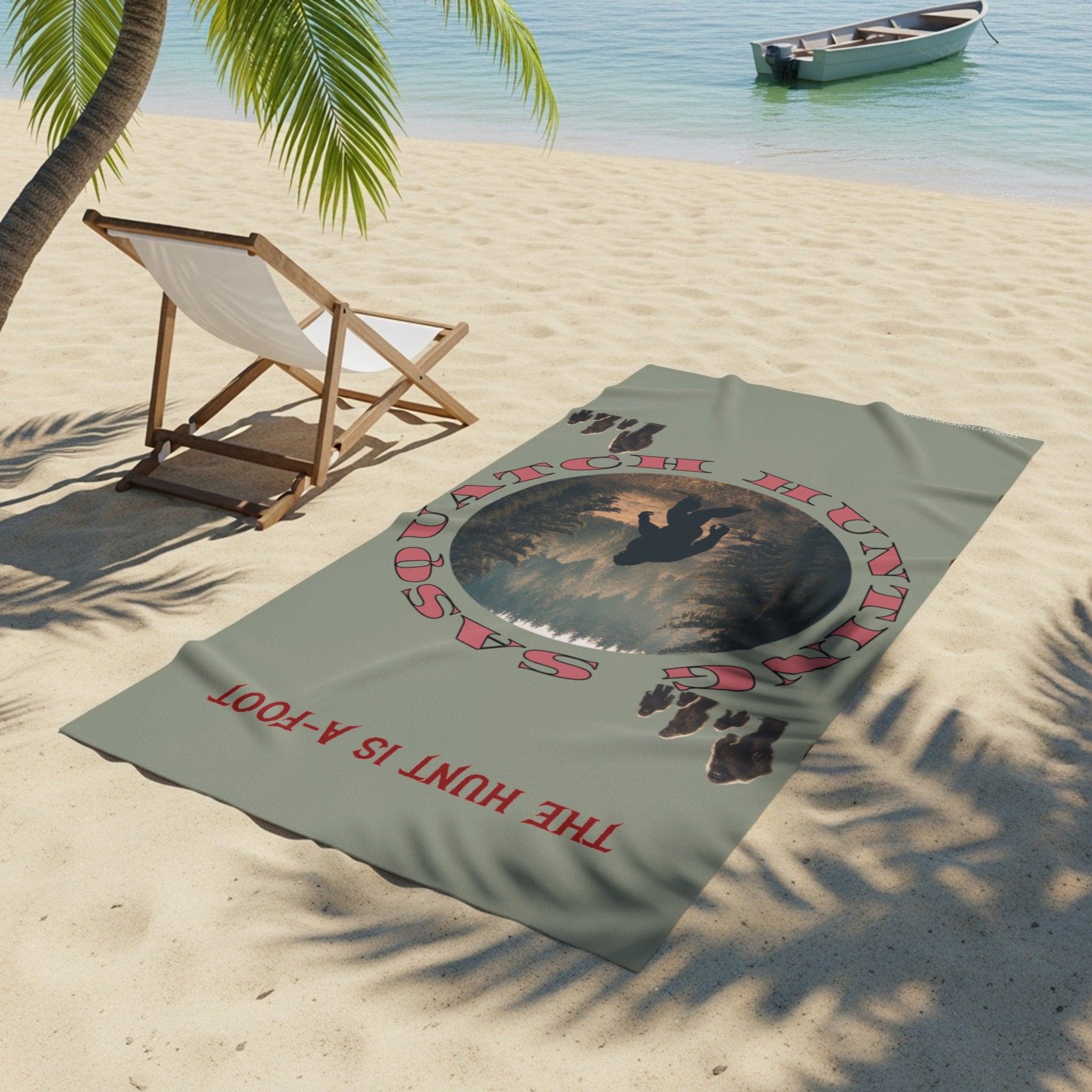 Sasquatch Hunter The Hunt is Afoot towel product