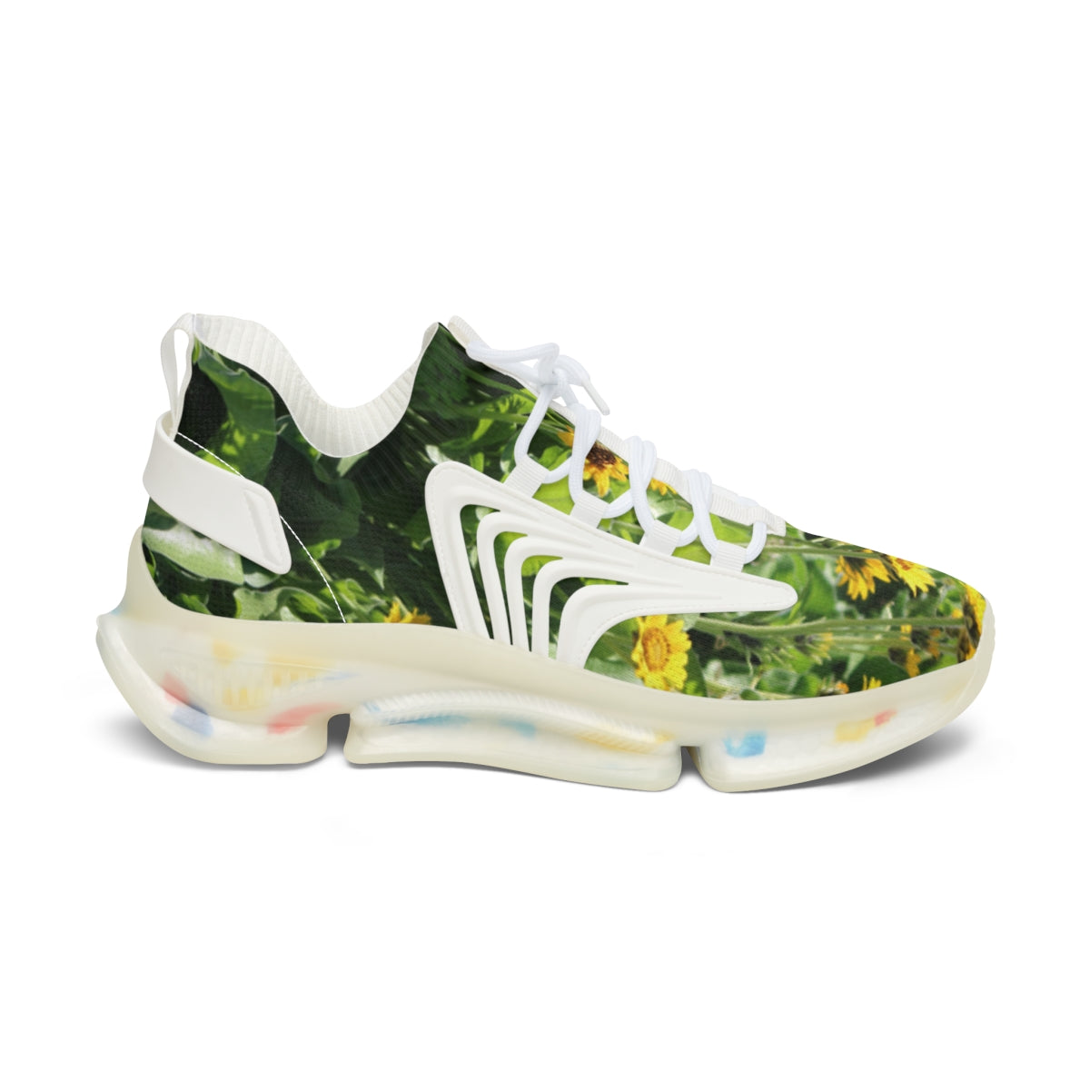 Unique Sunflower and Leaf Print Fashion Sneaker
