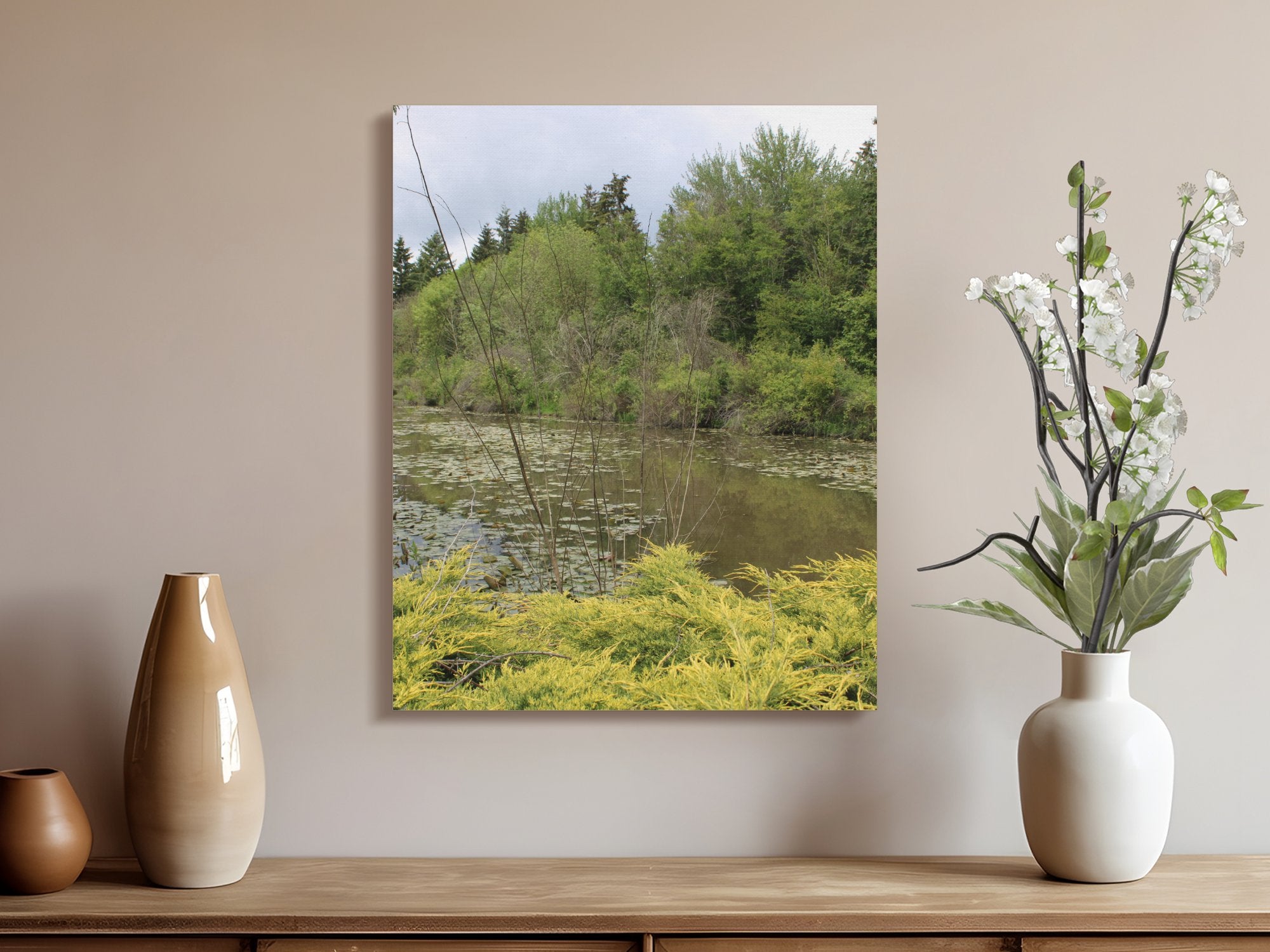 Tranquil Forest Lake Landscape Wall Art Print product