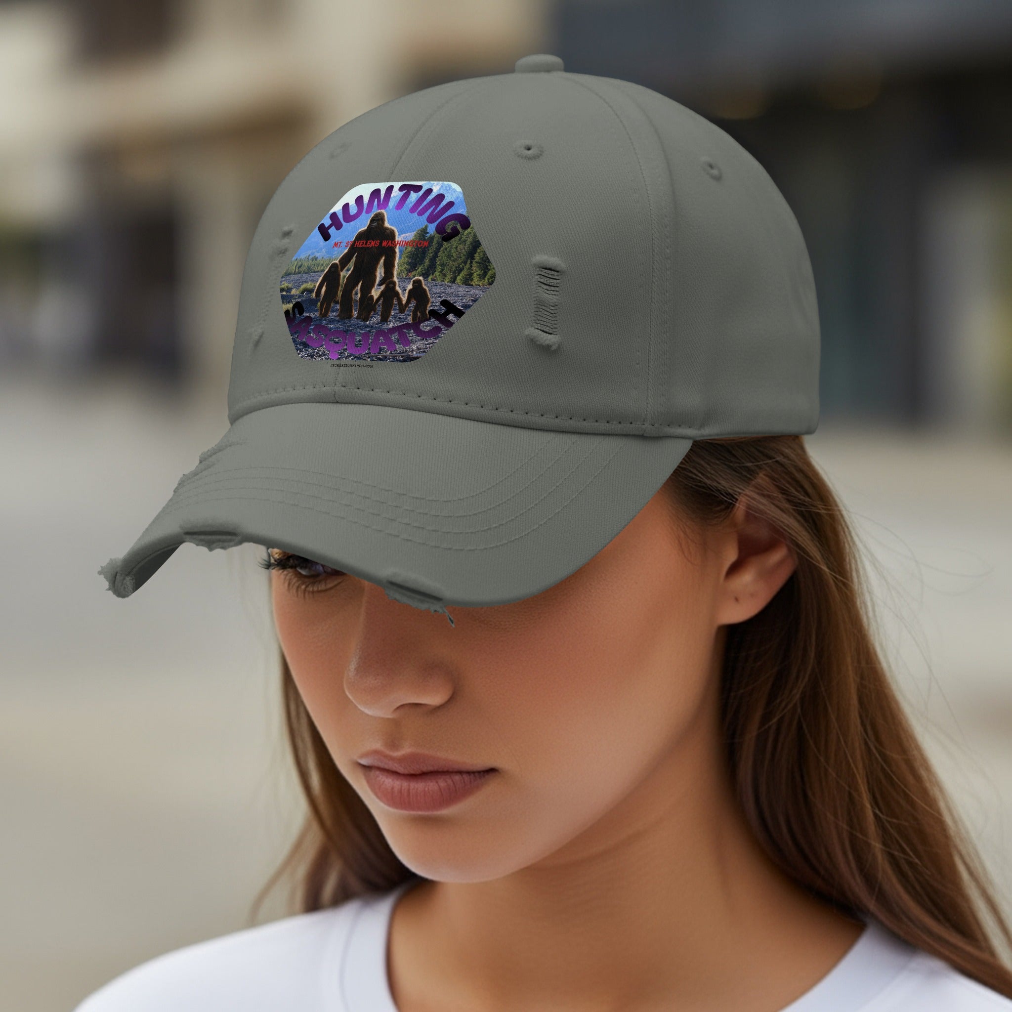 Distressed Cap with Colorful Hunting Scene Design product