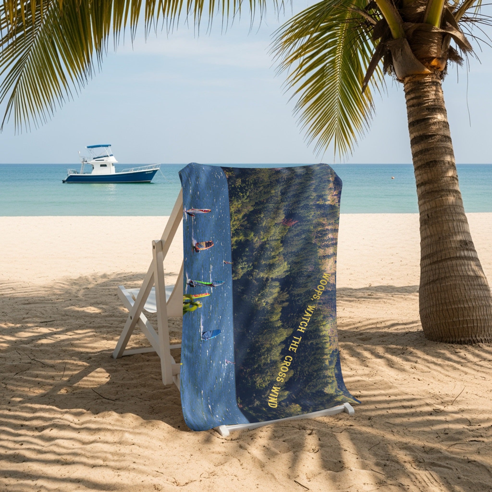 Colorful Beach Scene Design Beach Towel product