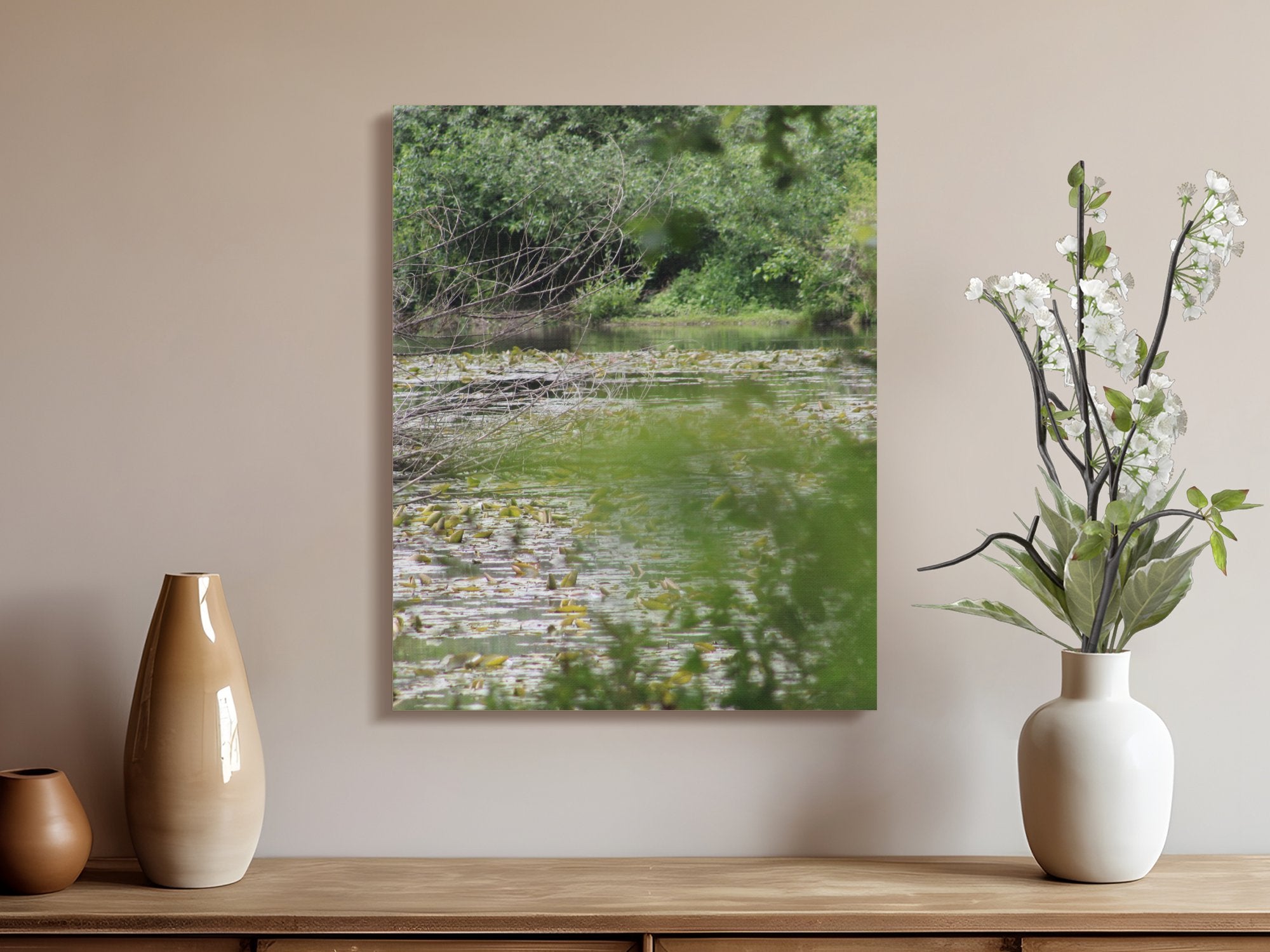 Serene Pond with Green Foliage Wall Art product type