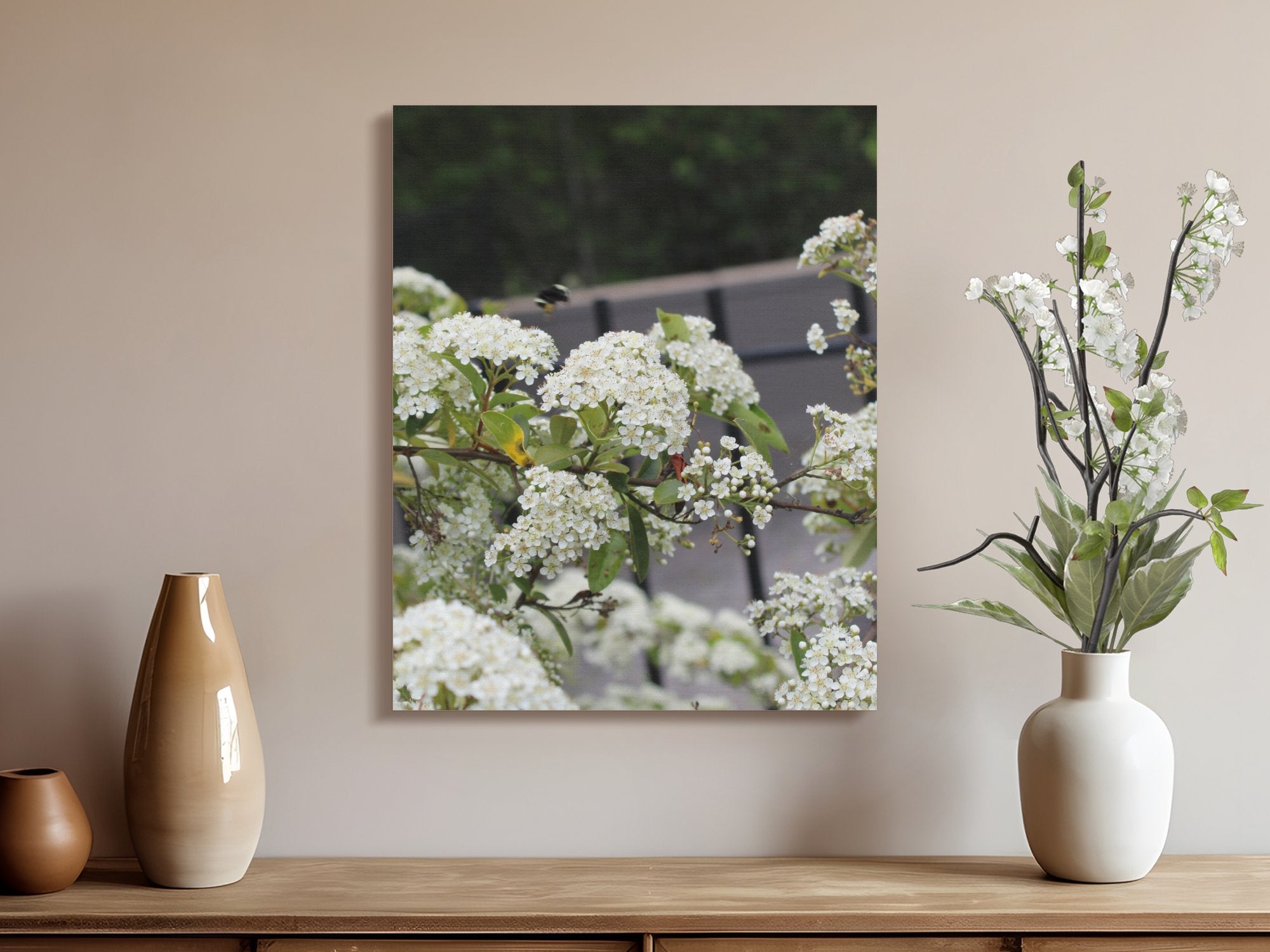 Beautiful Blossom-Filled Backyard Art Canvas product type