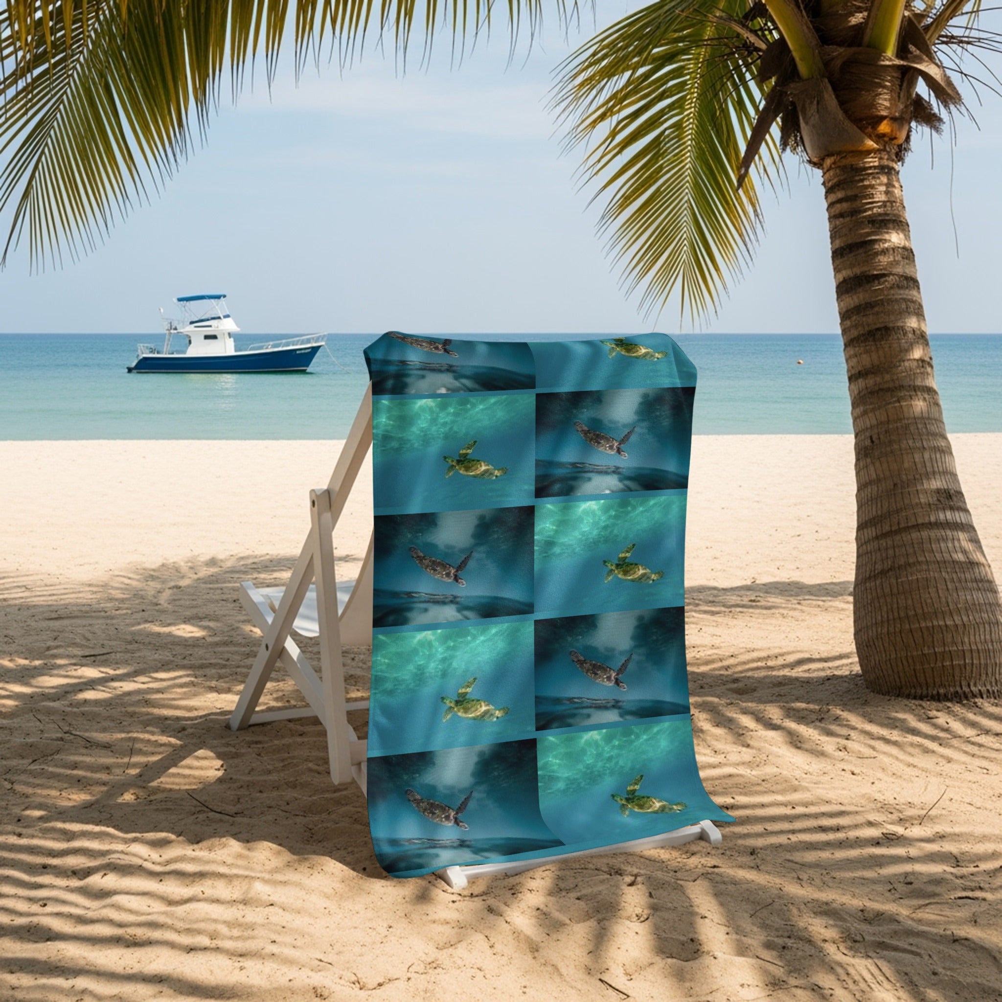 Tropical Sea Turtles in Clear Water Beach Towel product