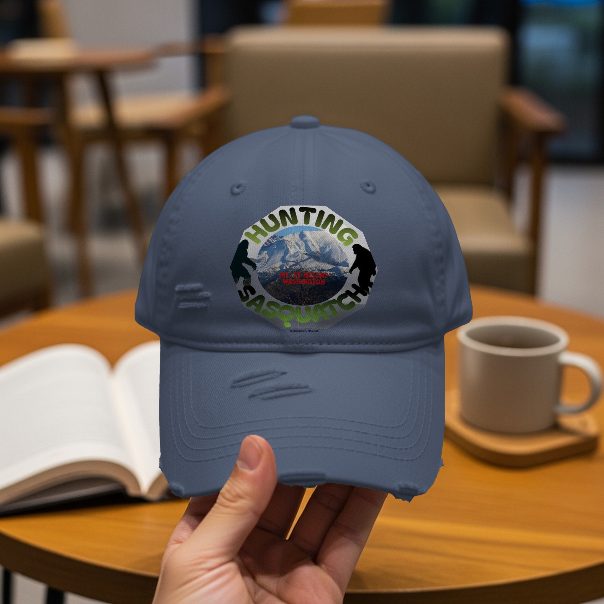 Hunting Sasquatch Embroidered Distressed Cap product