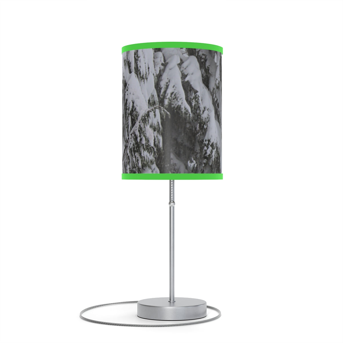 Illuminating Desk Lamp With Forest Snow Scene Design