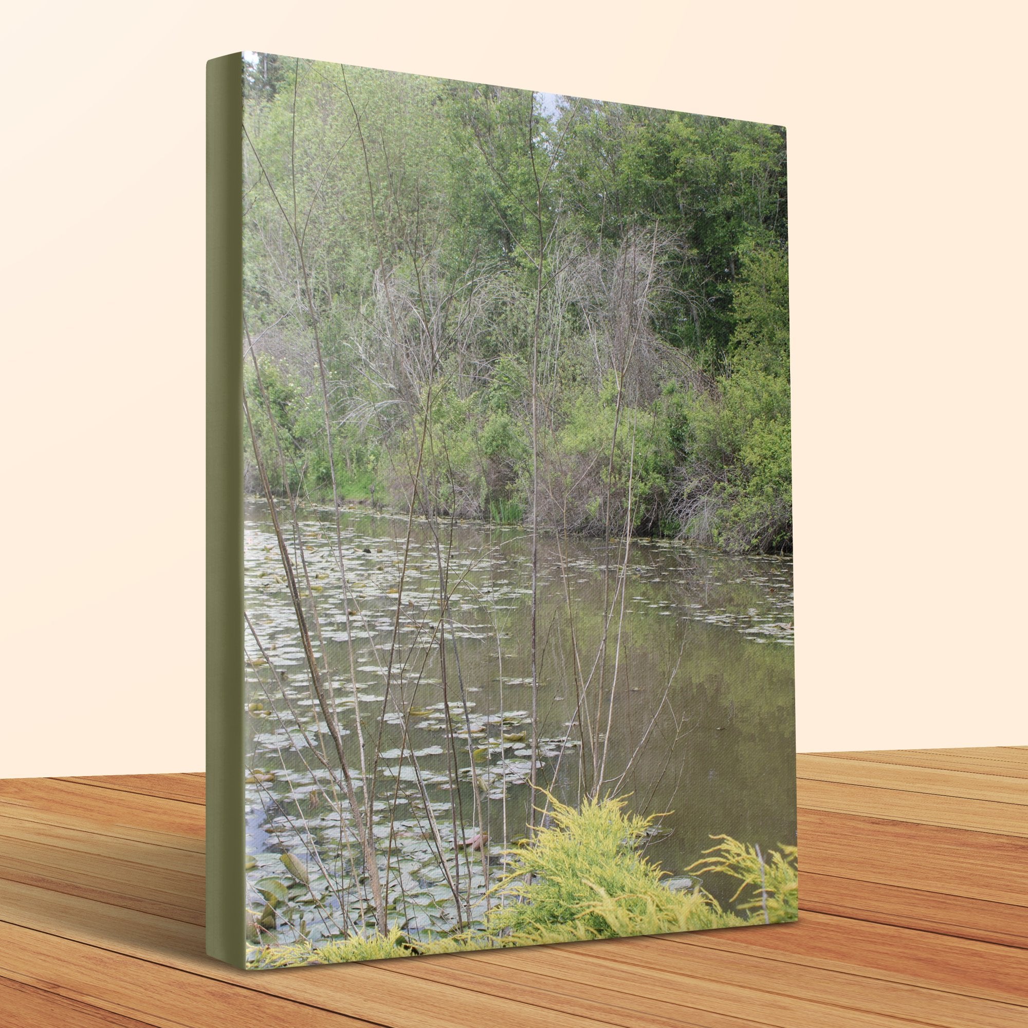Serene Pond Scene with Water Lilies Wall Art product