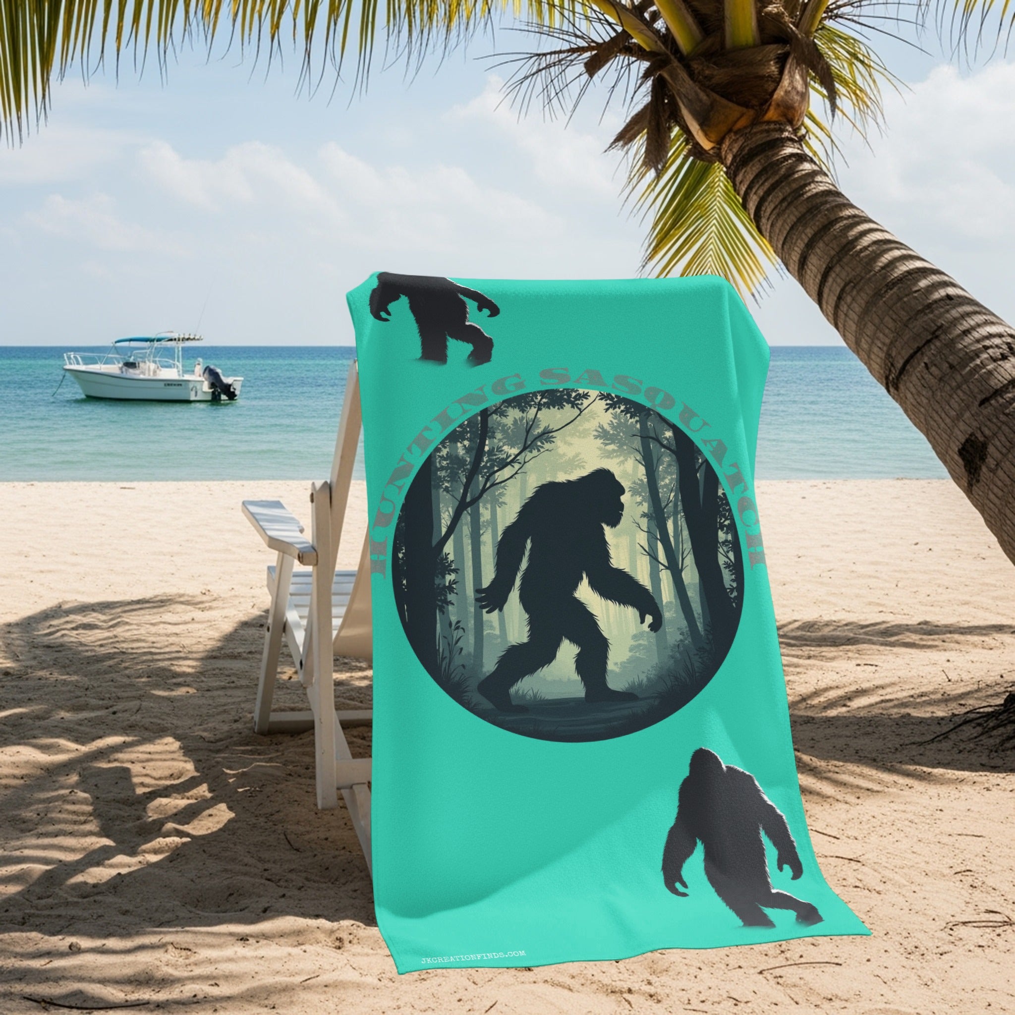 Hunting Sasquatch Design Beach Towel product type